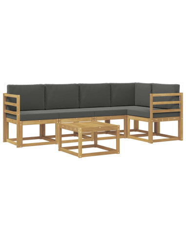 Set di divani da esterno con cuscino 6 pcs Bianco e Antracite