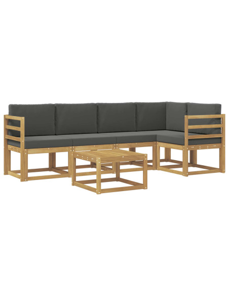 Set di divani da esterno con cuscino 6 pcs Bianco e Antracite