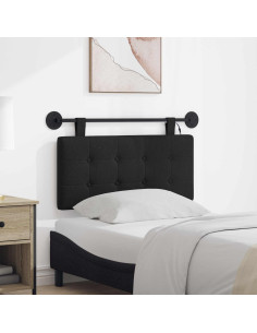 Testiera sospesa Con luce LED Nero Tessuto