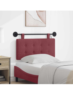 Testiera sospesa Con luce LED Rosso Vino Tessuto