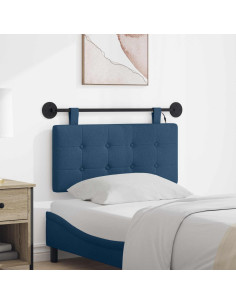 Testiera sospesa Con luce LED Blu Tessuto