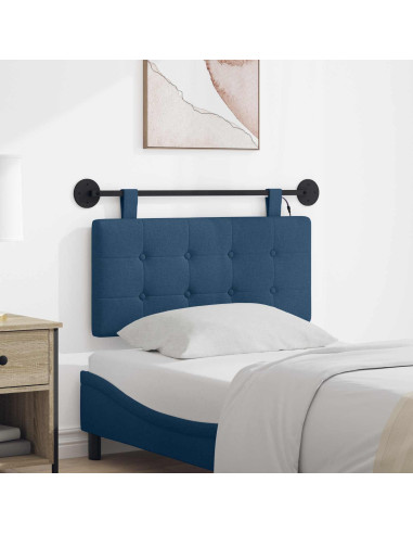 Testiera sospesa Con luce LED Blu Tessuto