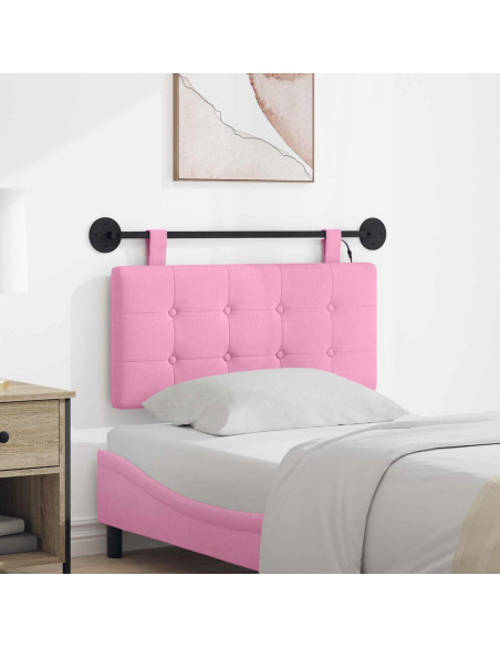 Testiera sospesa Con luce LED Rosa Tessuto