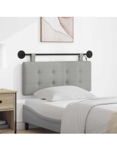Testiera sospesa Con luce LED Grigio Nuvola Tessuto