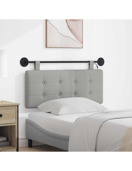 Testiera sospesa Con luce LED Grigio Nuvola Tessuto