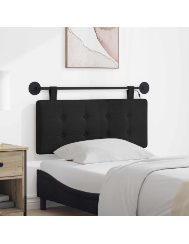 Testiera sospesa Con luce LED Nero Tessuto