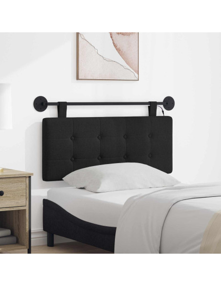 Testiera sospesa Con luce LED Nero Tessuto