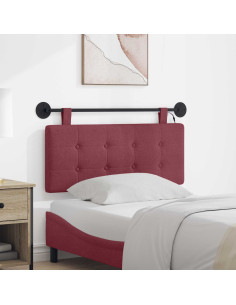 Testiera sospesa Con luce LED Rosso Vino Tessuto