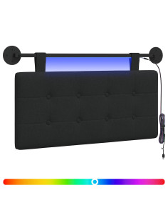 Testiera sospesa Con luce LED Nero Tessuto 2