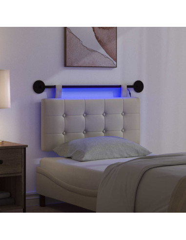 Testiera sospesa Con luce LED Crema Similpelle