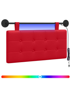 Testiera sospesa Con luce LED Rosso Similpelle 2