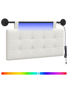 Testiera sospesa Con luce LED Bianco Similpelle 2