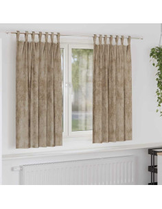 Tende in Velluto con tende 2 pcs Champagne 175 x 140 cm Velluto