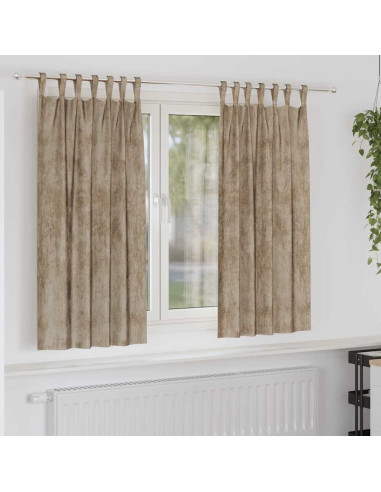 Tende in Velluto con tende 2 pcs Champagne 175 x 140 cm Velluto