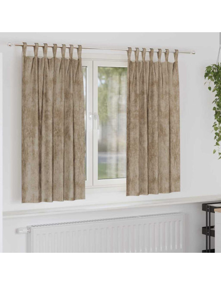 Tende in Velluto con tende 2 pcs Champagne 175 x 140 cm Velluto