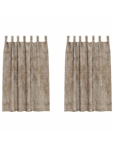 Tende in Velluto con tende 2 pcs Champagne 175 x 140 cm Velluto