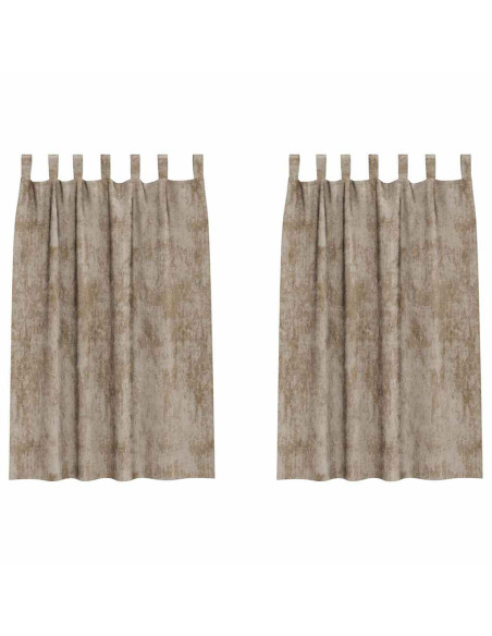 Tende in Velluto con tende 2 pcs Champagne 175 x 140 cm Velluto