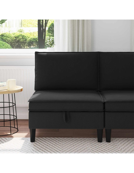 Divano Medio con Storage Nero Velluto
