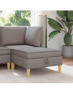Pouf con Storage Tortora Tessuto