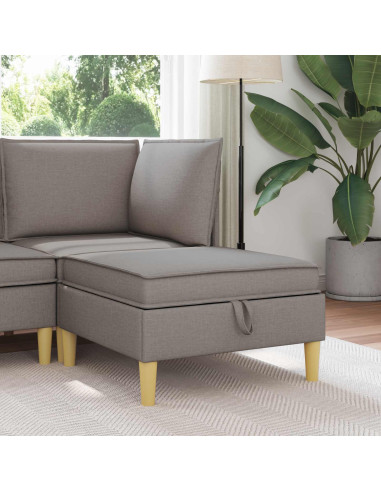 Pouf con Storage Tortora Tessuto