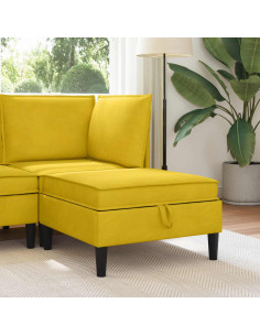 Pouf con Storage Giallo Velluto