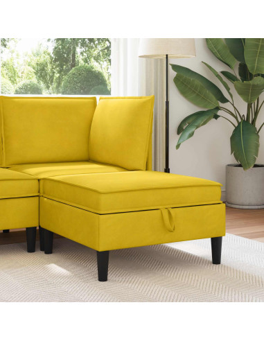 Pouf con Storage Giallo Velluto