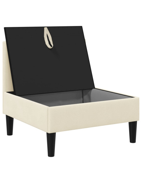 Divano Medio con Storage Crema Velluto