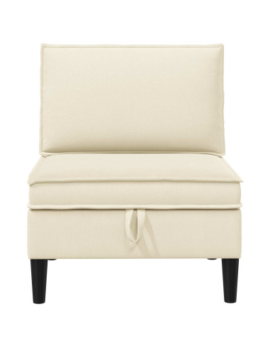 Divano Medio con Storage Crema Velluto