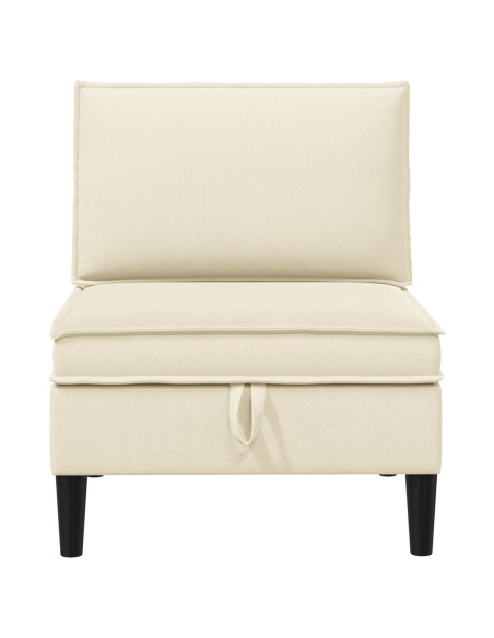 Divano Medio con Storage Crema Velluto