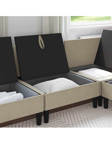 Divano Medio con Storage Sabbia Velluto