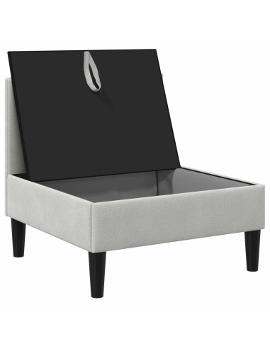 Divano Medio con Storage Grigio chiaro Velluto