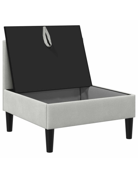 Divano Medio con Storage Grigio chiaro Velluto