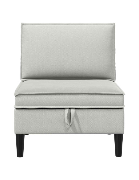Divano Medio con Storage Grigio chiaro Velluto