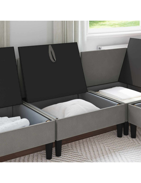 Divano Medio con Storage Grigio scuro Velluto