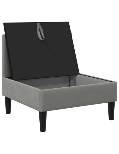 Divano Medio con Storage Grigio scuro Velluto