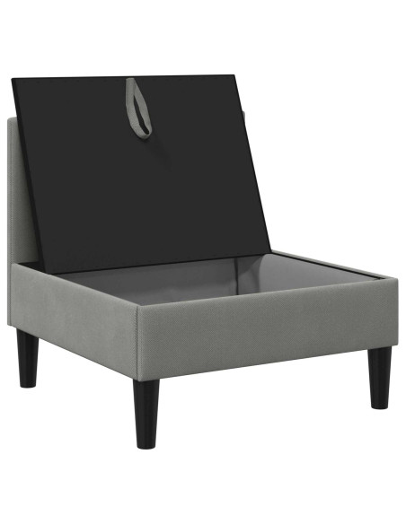 Divano Medio con Storage Grigio scuro Velluto