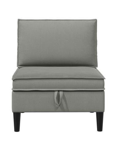 Divano Medio con Storage Grigio scuro Velluto