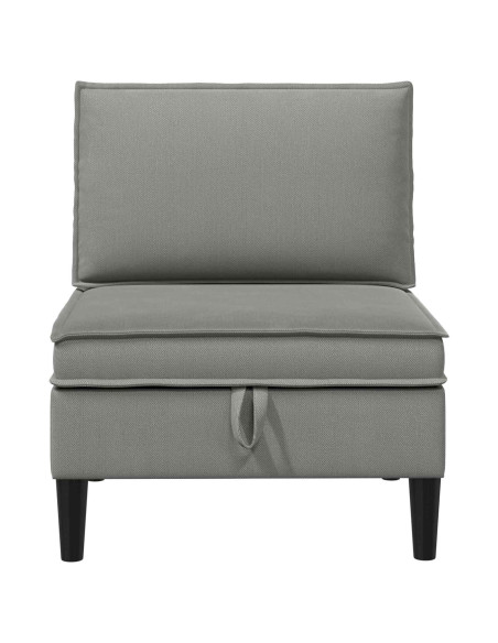 Divano Medio con Storage Grigio scuro Velluto