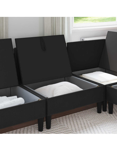 Divano Medio con Storage Nero Velluto