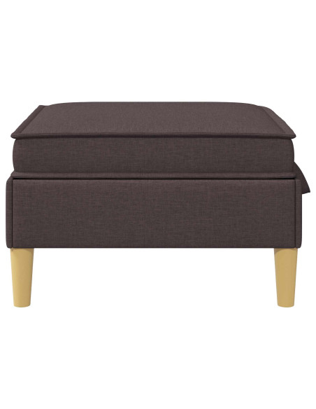 Pouf con Storage Marrone Scuro Tessuto