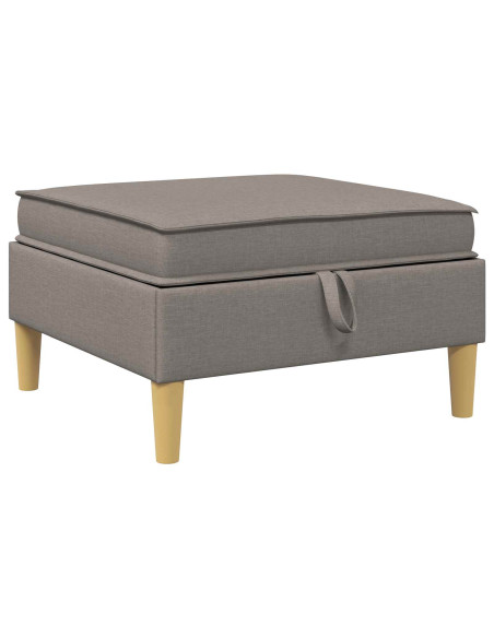 Pouf con Storage Tortora Tessuto