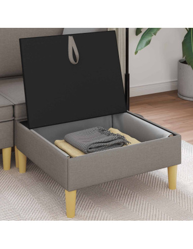 Pouf con Storage Tortora Tessuto