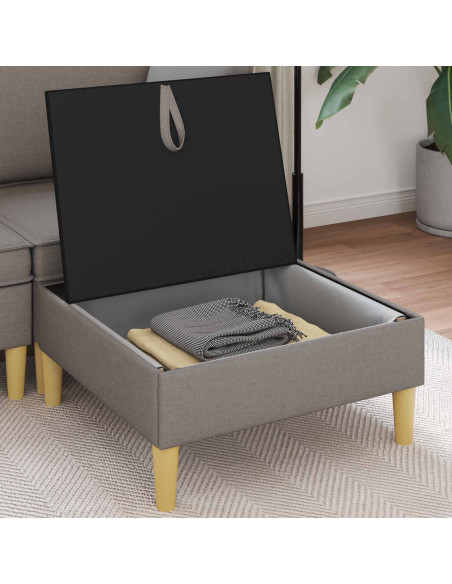 Pouf con Storage Tortora Tessuto