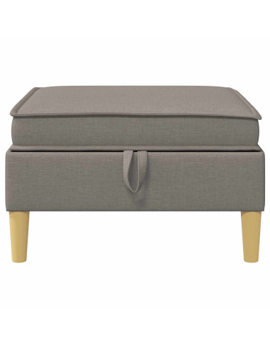 Pouf con Storage Tortora Tessuto