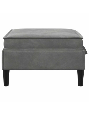 Pouf con Storage Grigio Scuro Velluto