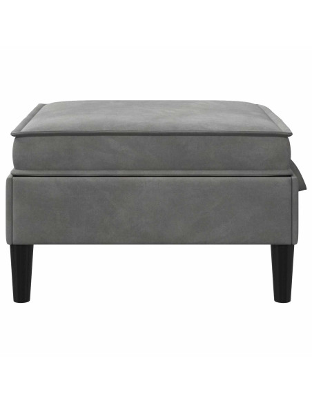 Pouf con Storage Grigio Scuro Velluto