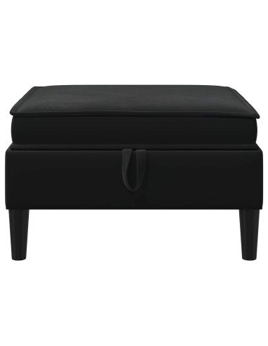 Pouf con Storage Nero Velluto