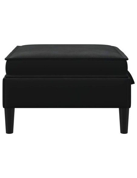 Pouf con Storage Nero Velluto