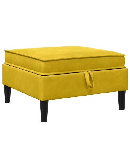 Pouf con Storage Giallo Velluto