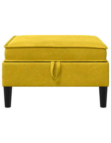 Pouf con Storage Giallo Velluto